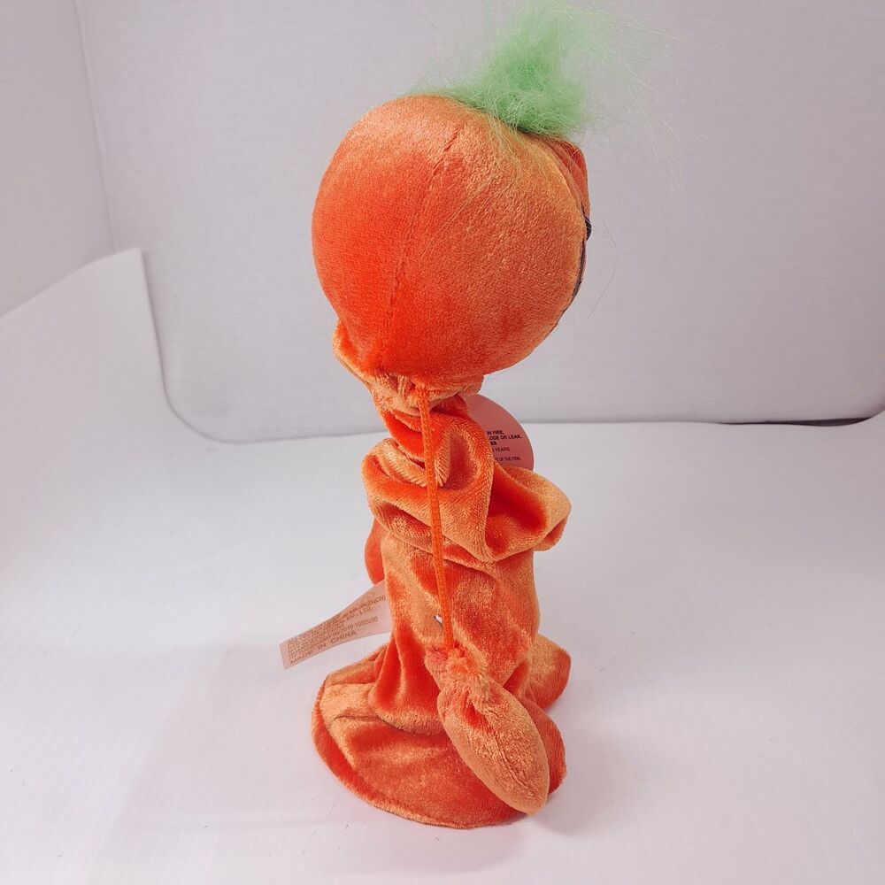 Vintage Dan Dee Pumpkin Spooky Hop & Pop up toy plush Halloween sounds Dandee - Picture 3 of 8